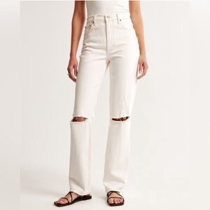 Abercrombie High Rise Straight white jeans - 27